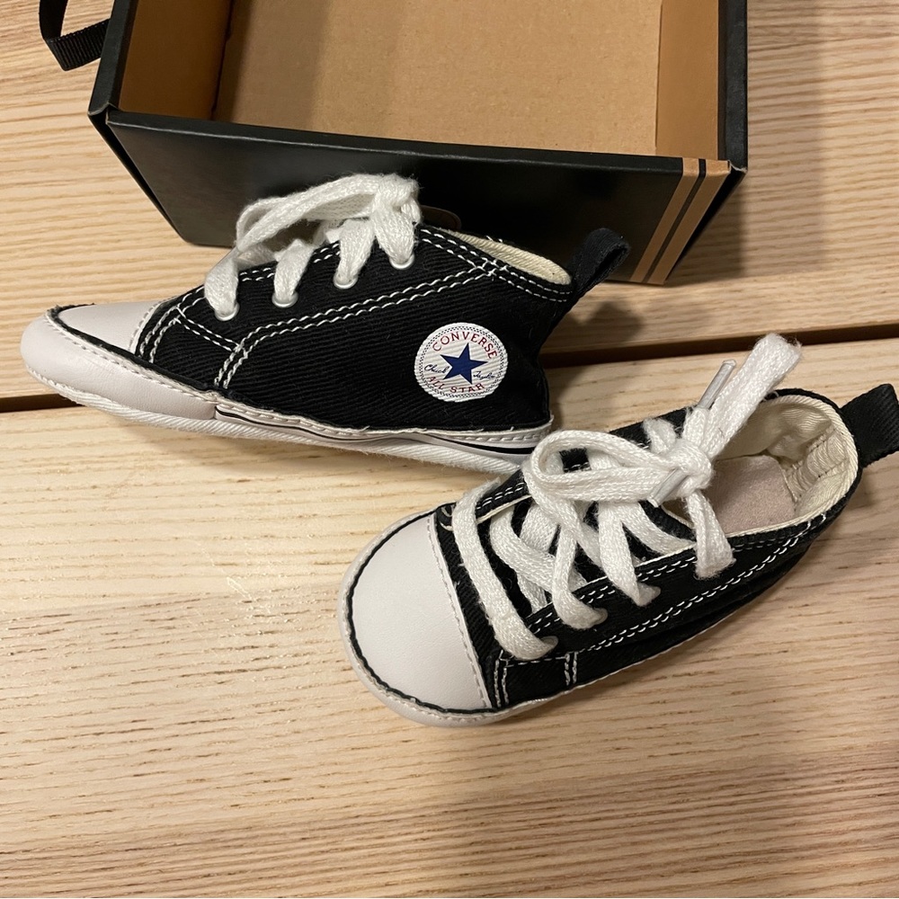 Baby black high top converse